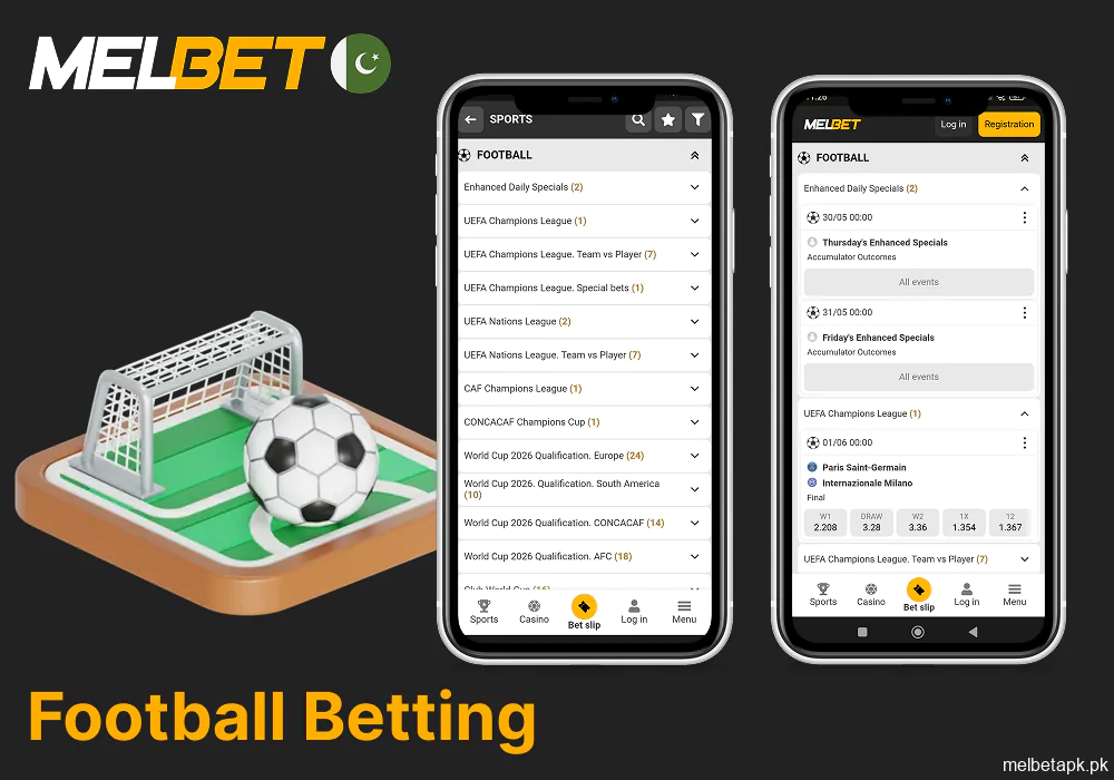 How to place football bets through the Melbet app