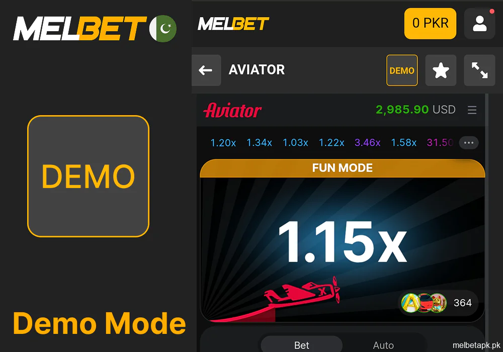 Try Aviator on Melbet with demo mode before betting real cash