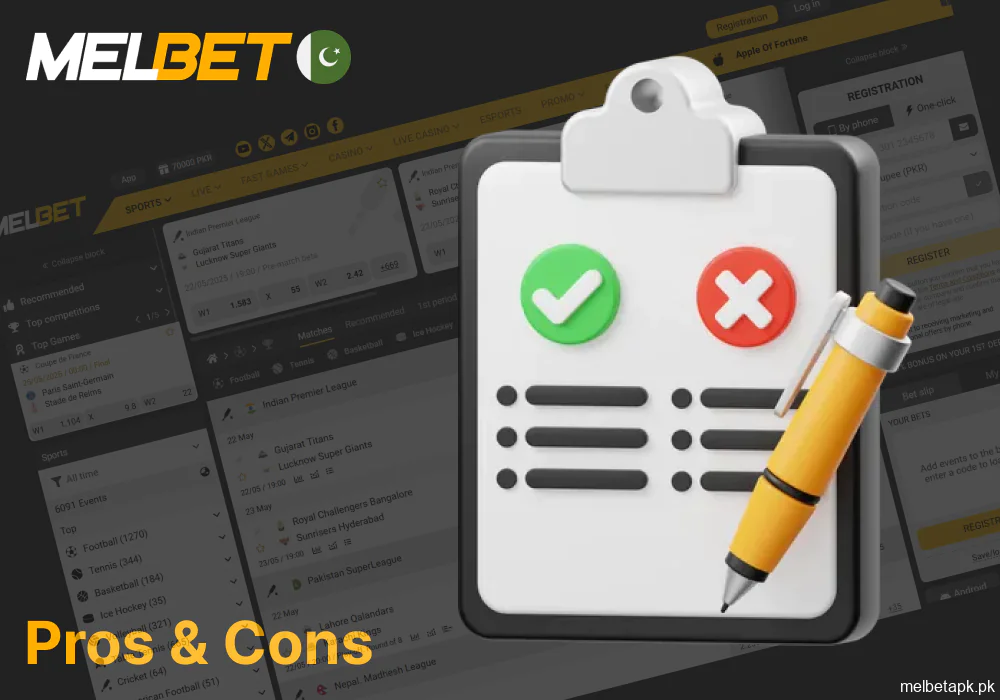 Pros and cons of using the Melbet mobile app