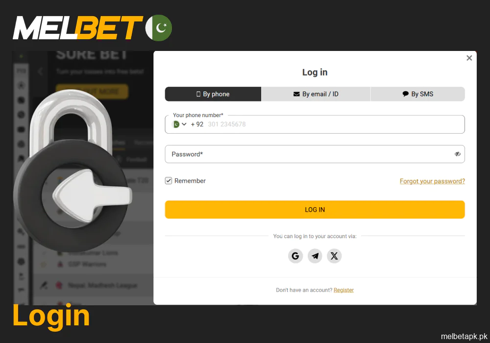 How to log in to your Melbet account in Pakistan