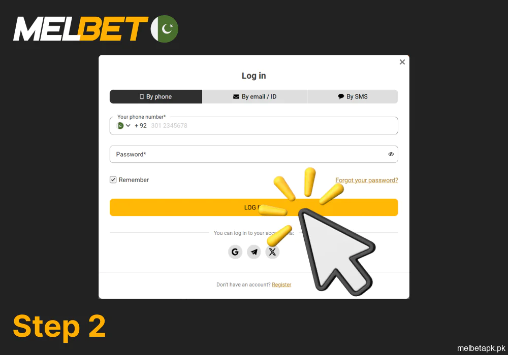 How to enter login details correctly on Melbet