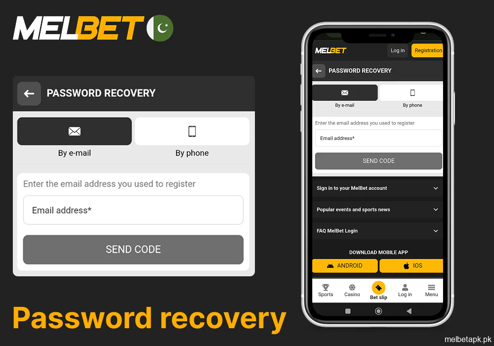 Steps to reset your Melbet account password