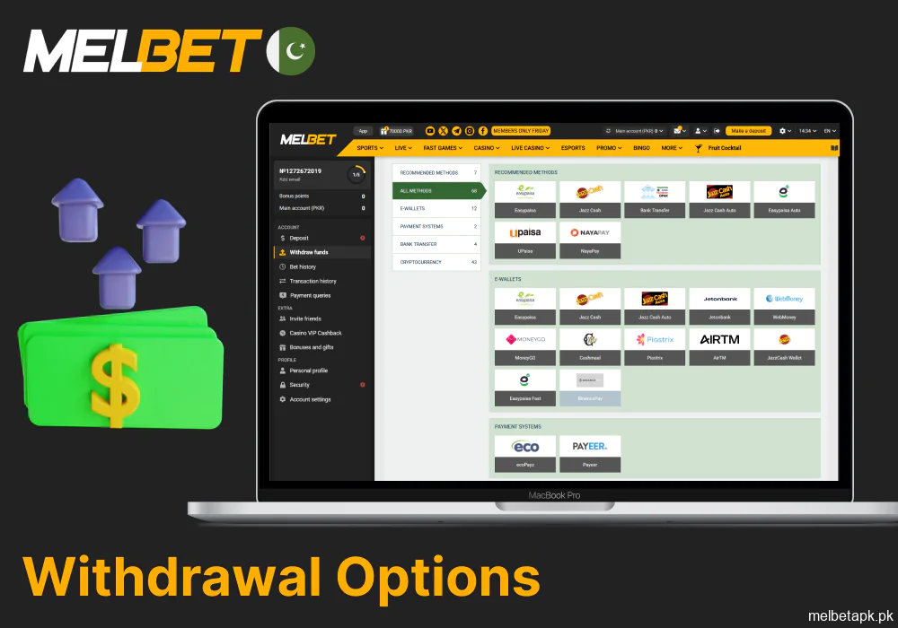 How to withdraw money from your Melbet account in Pakistan
